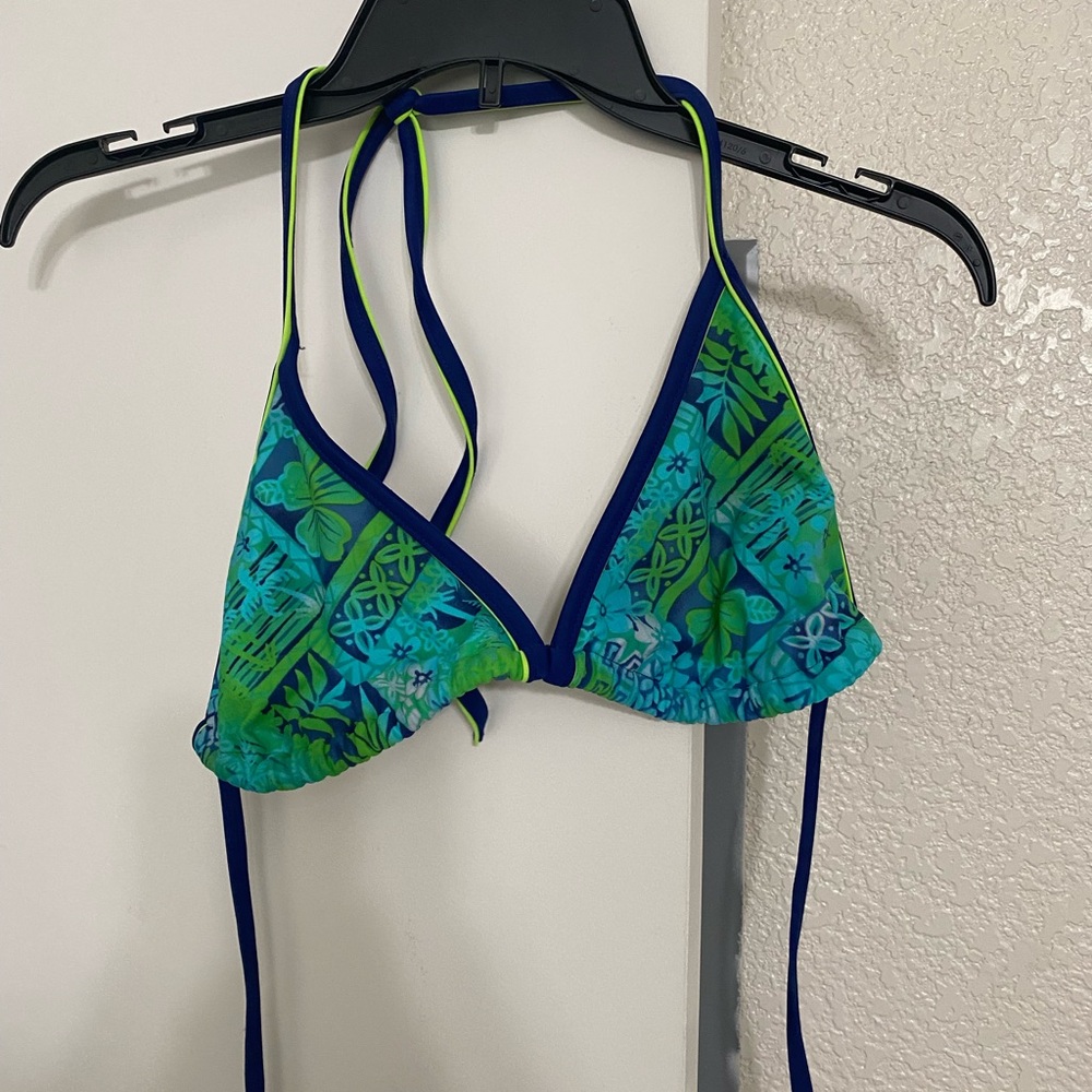 Malibu Blue and Green Bikini Top
